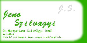 jeno szilvagyi business card