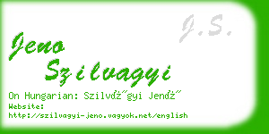 jeno szilvagyi business card